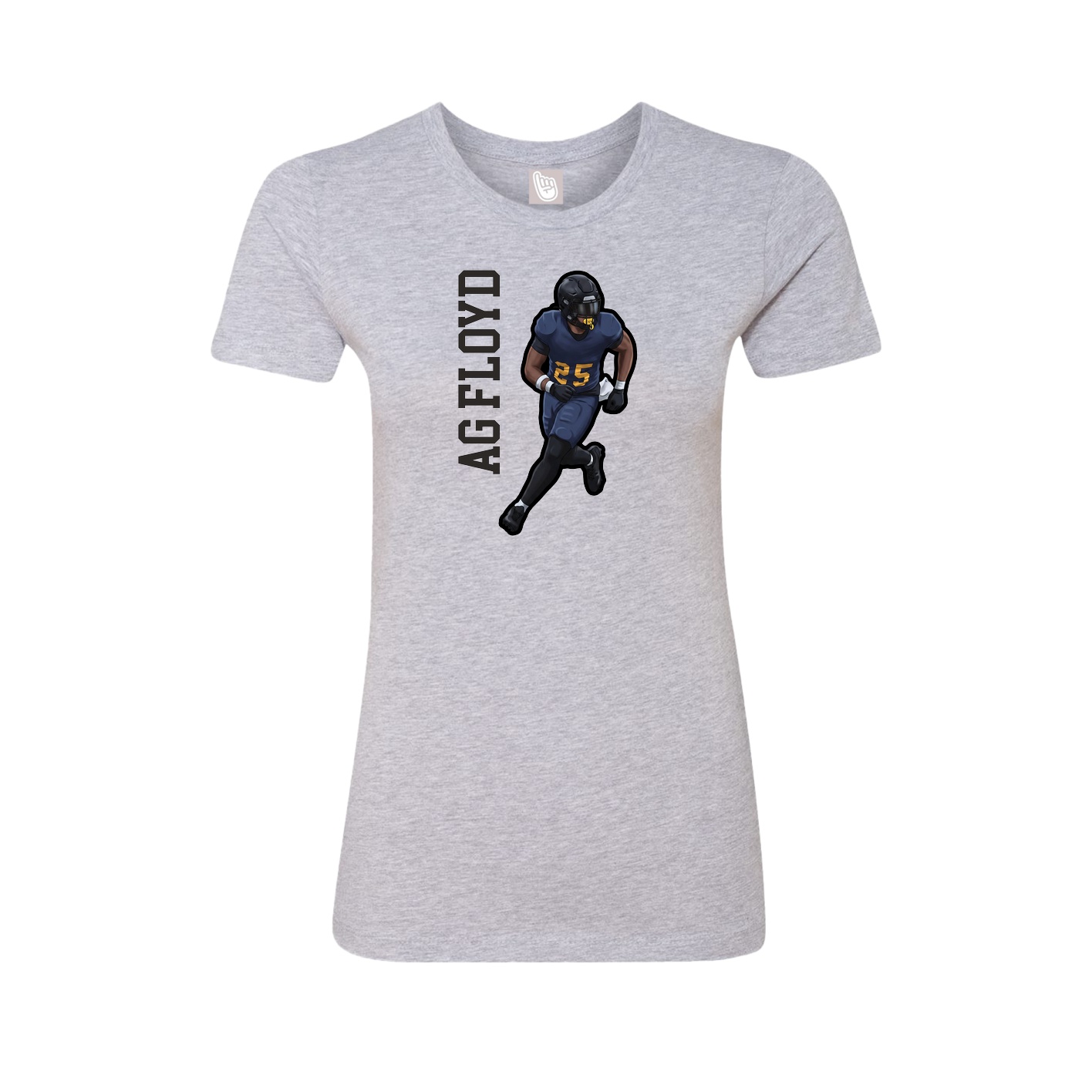 Fitted Women's Tee — Name Vertical in Grey