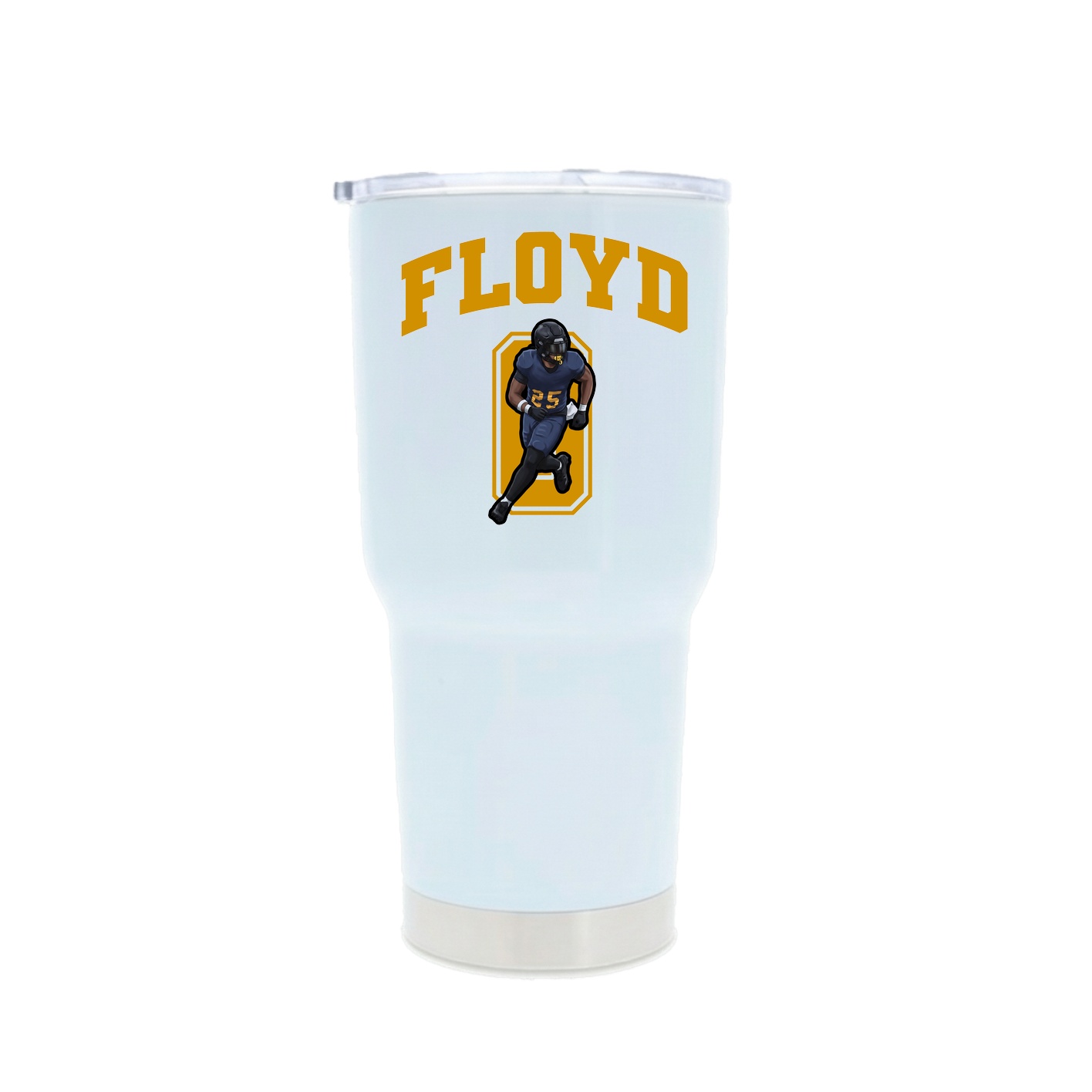 30oz Stainless Steel Tumbler — Number in White