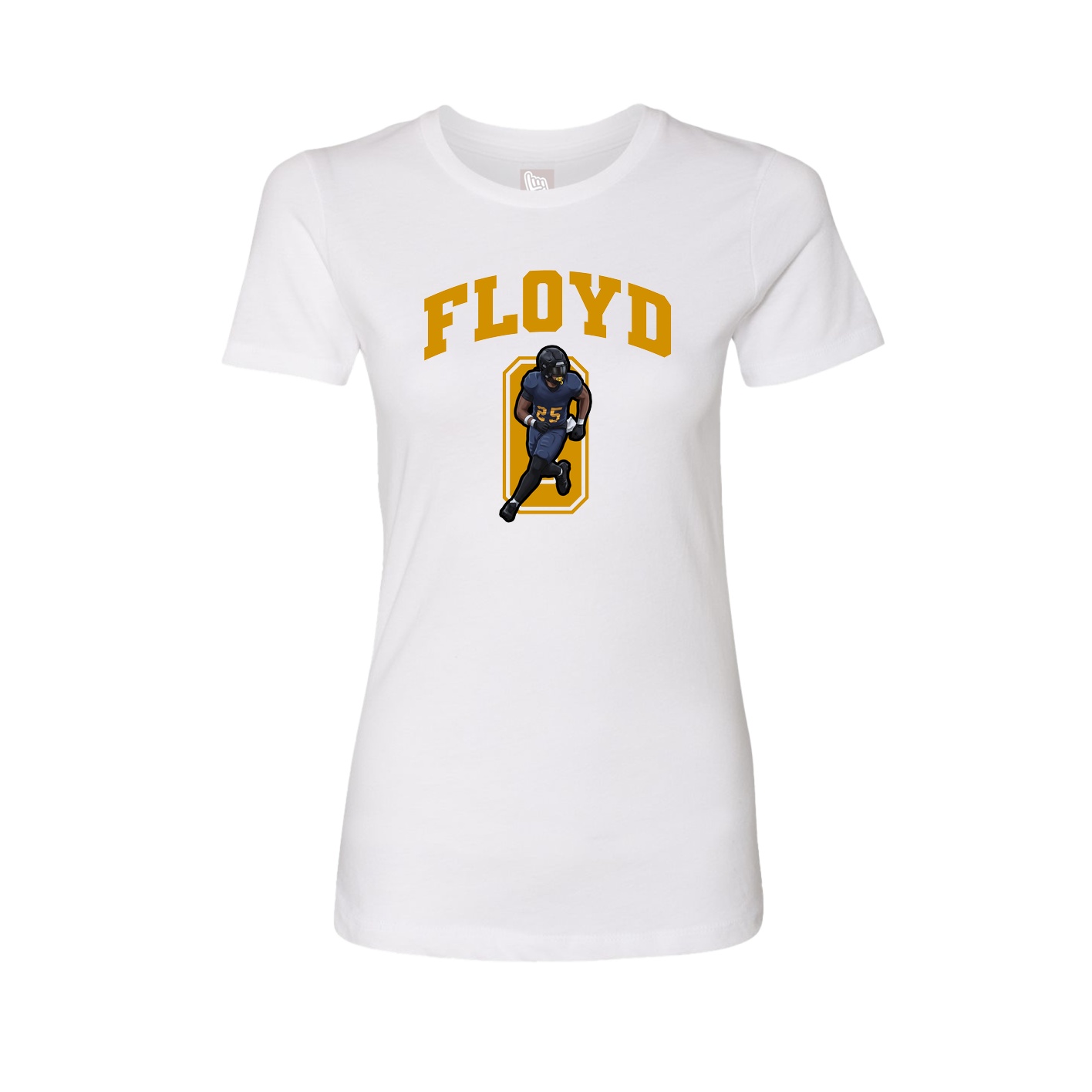 Fitted Women's Tee — Number in White