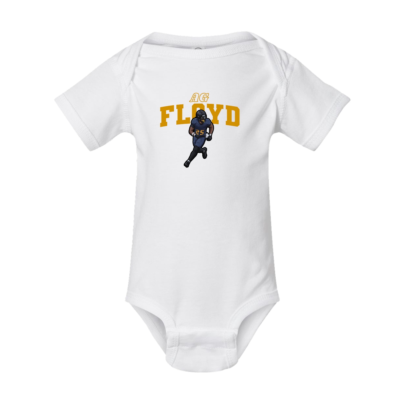 Baby Onesie — Name Arch in White