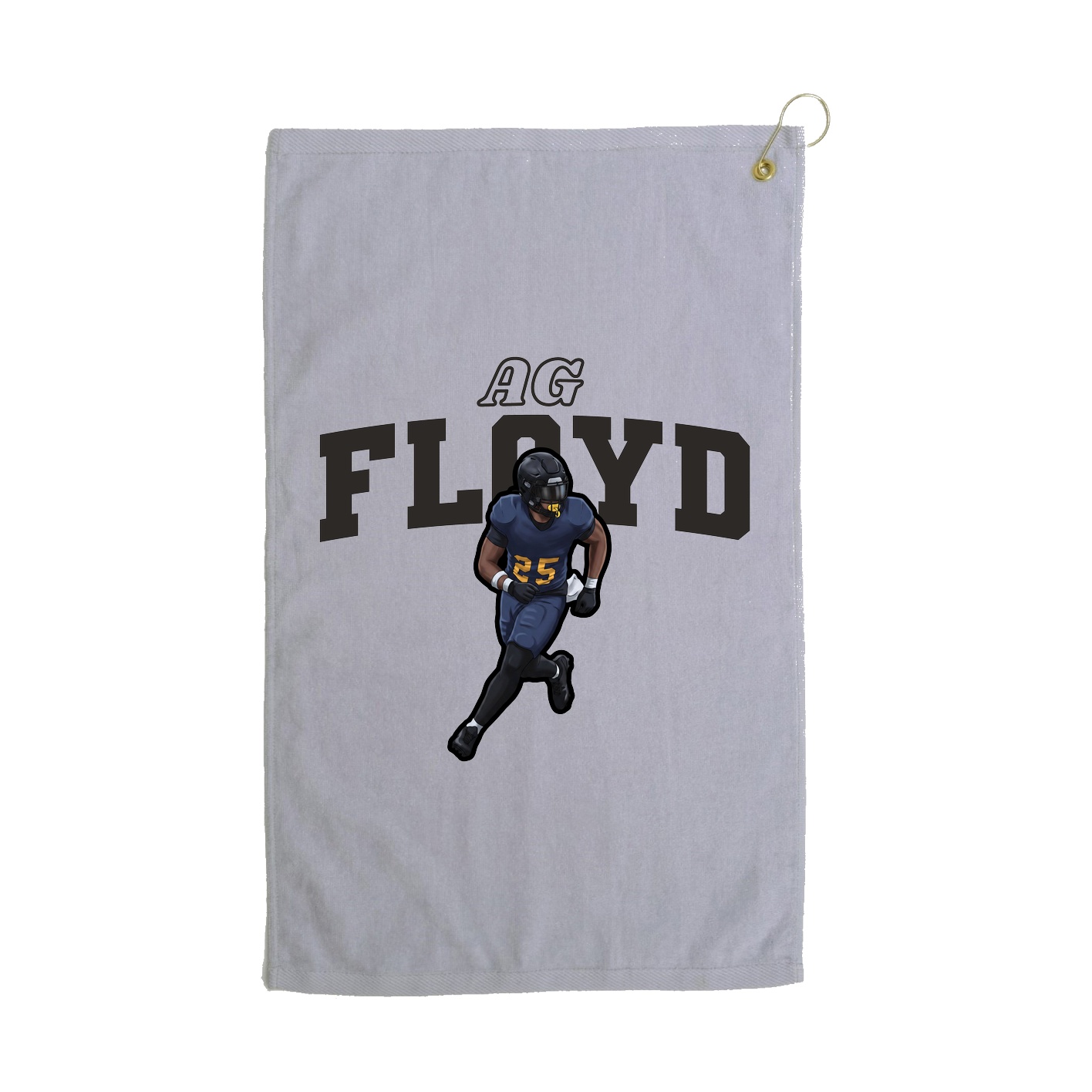 Golf Towel — Name Arch in Grey