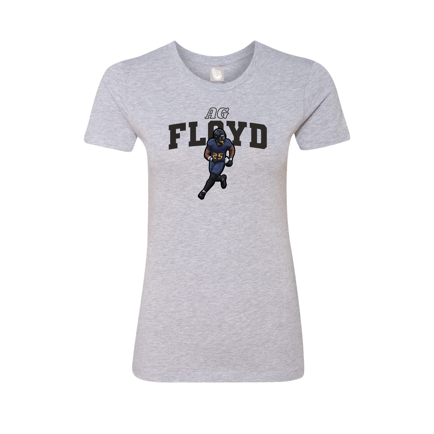 Fitted Women's Tee — Name Arch in Grey