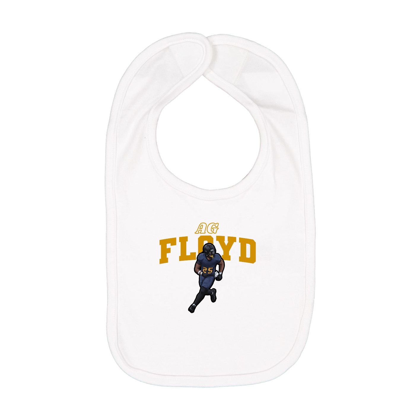 Infant Bib — Name Arch in White