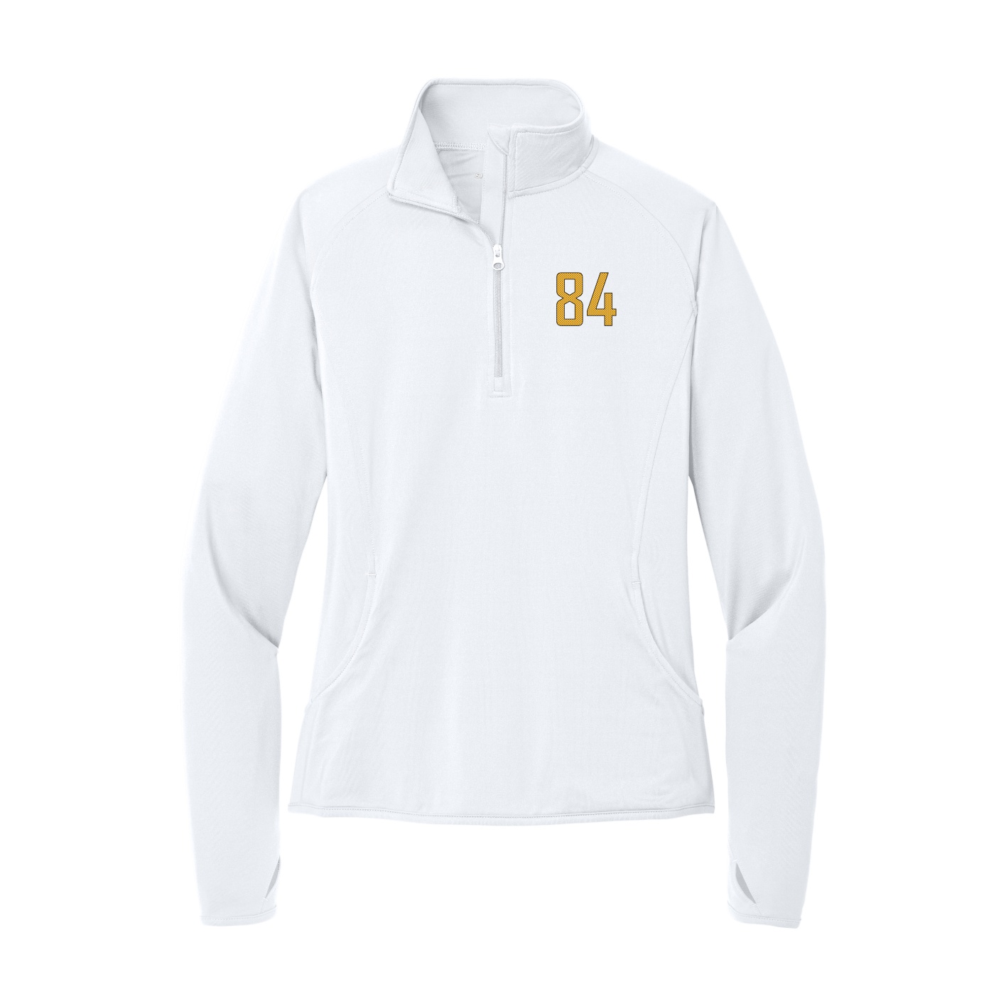 Women's Q-Zip Pullover — Front Shirsy in White