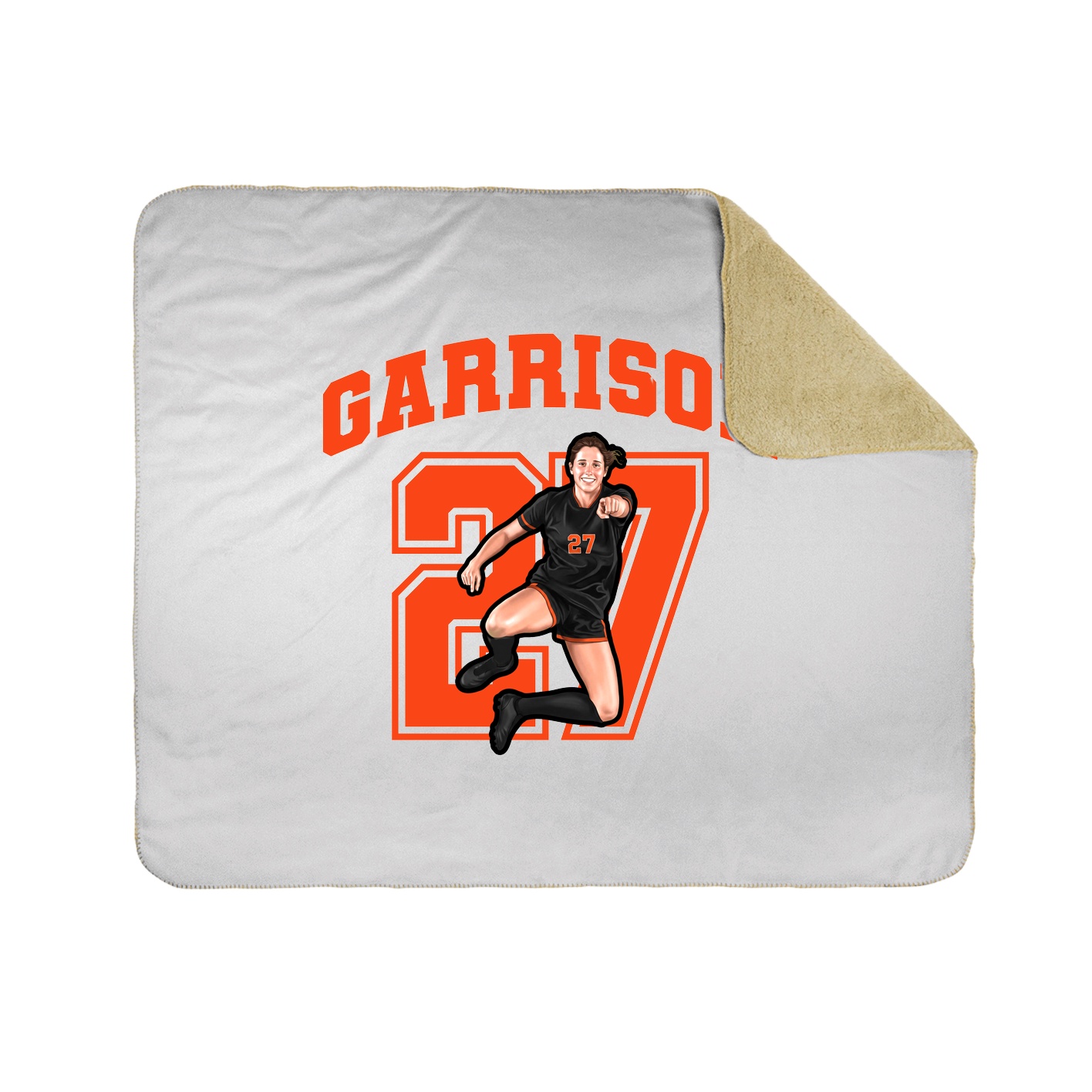 Throw Blanket — Number in White