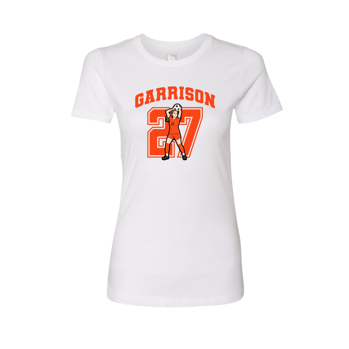 Fitted Women's Tee — Number in White