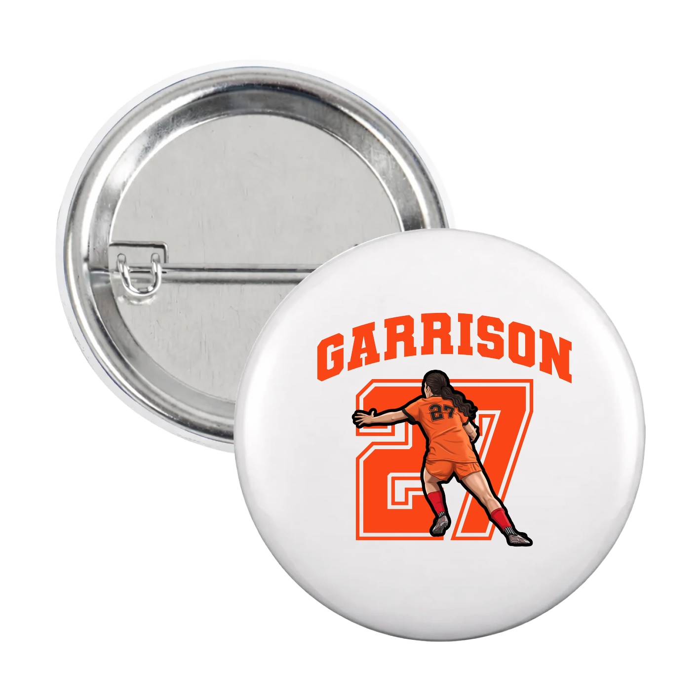 Game Day Button — Number in White