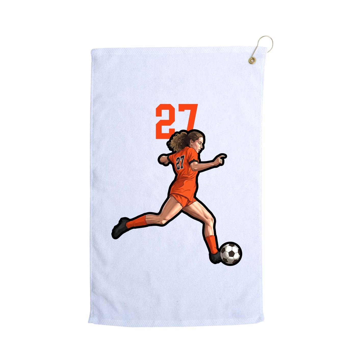 Golf Towel — Number Top in White