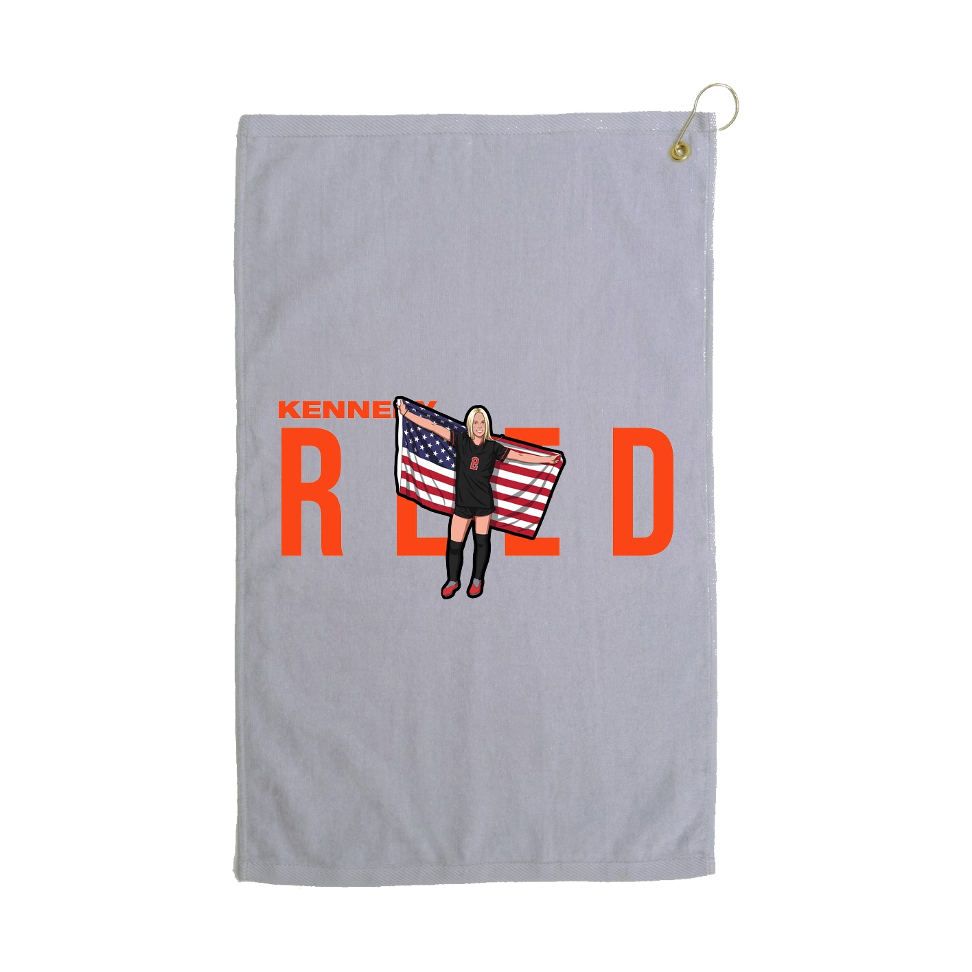 Golf Towel — Player Name in Grey