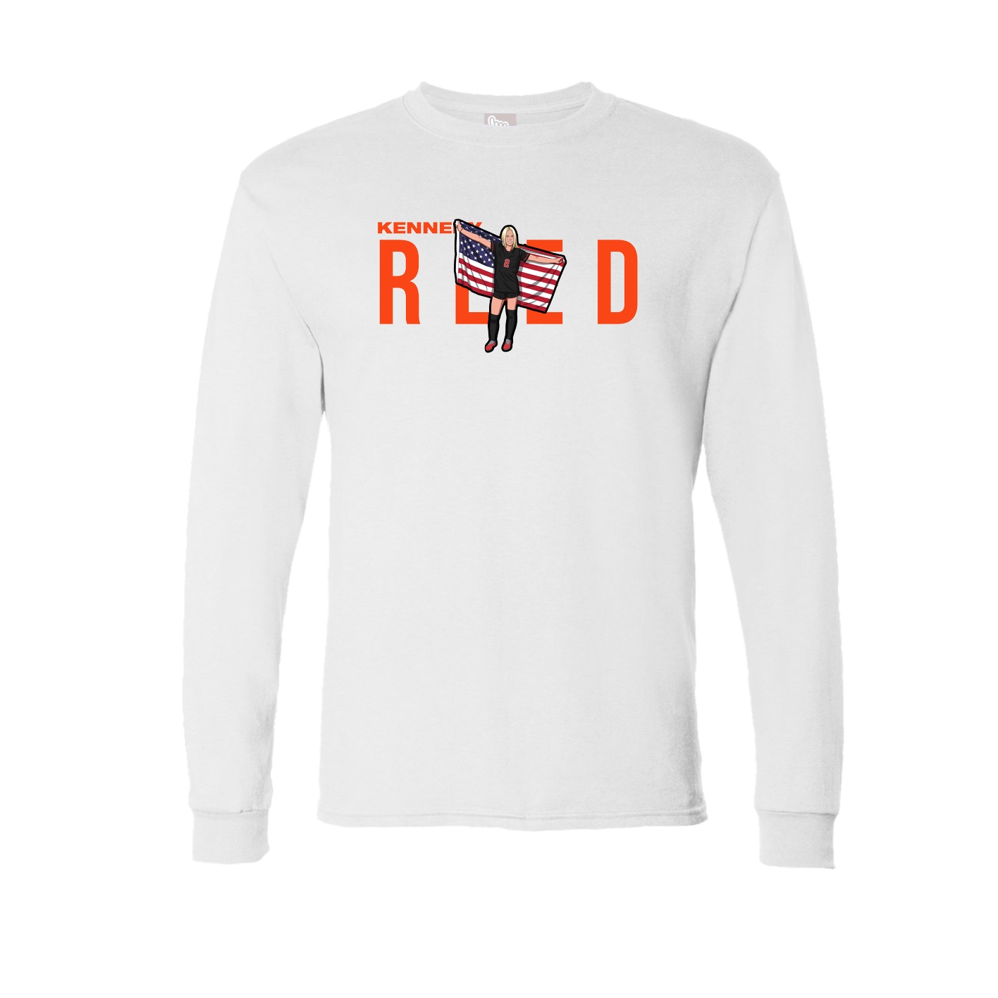Long Sleeve Tee — Player Name in White
