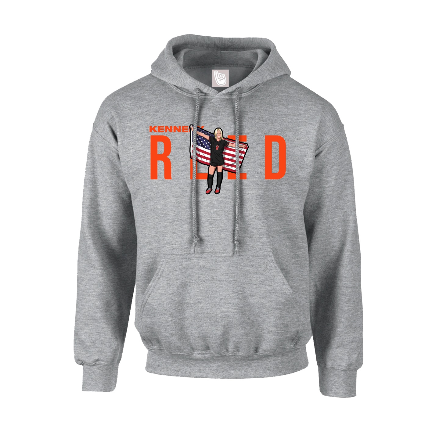 Hoodie — Player Name in Grey