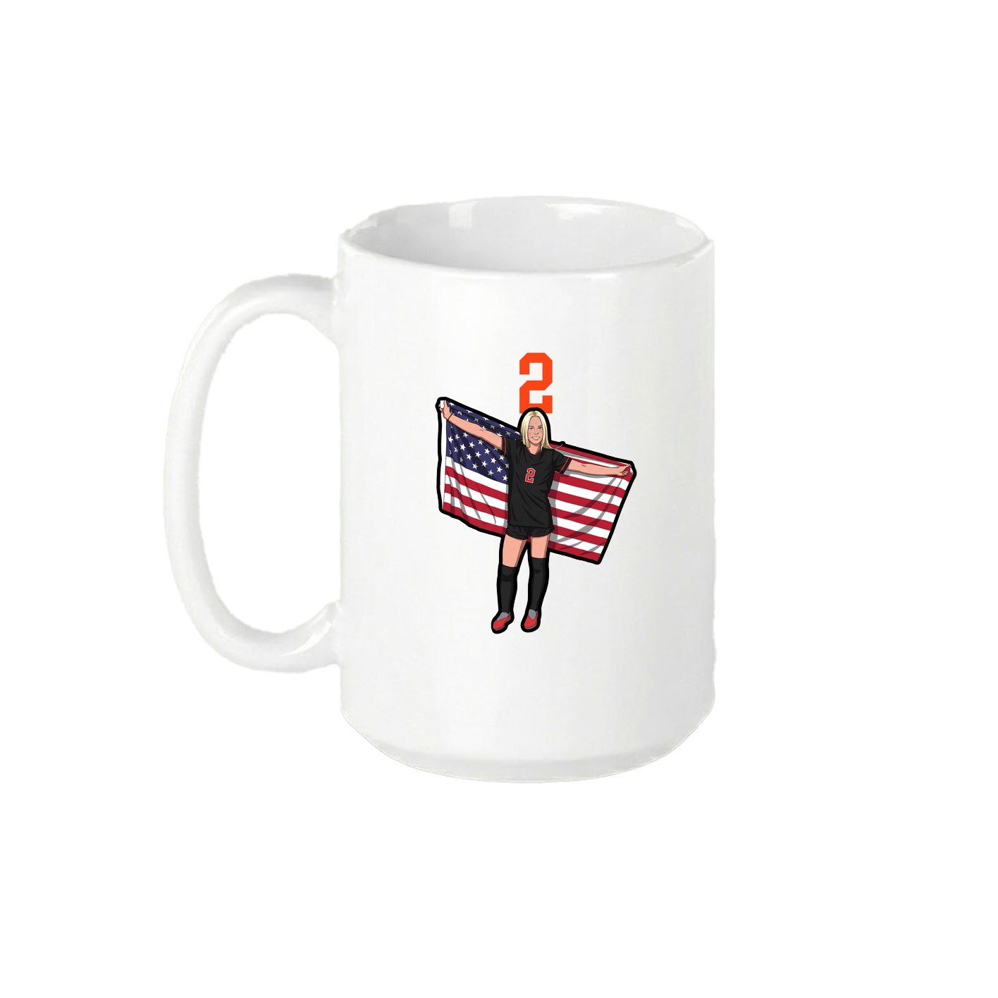 15oz Coffee Mug — Number Top in White