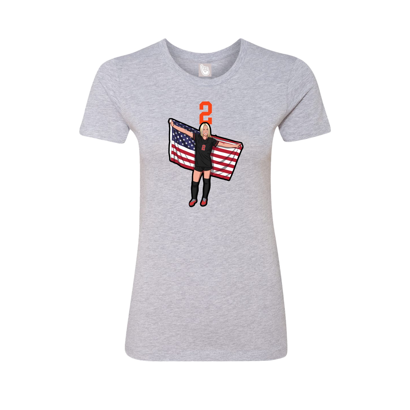 Fitted Women's Tee — Number Top in Grey
