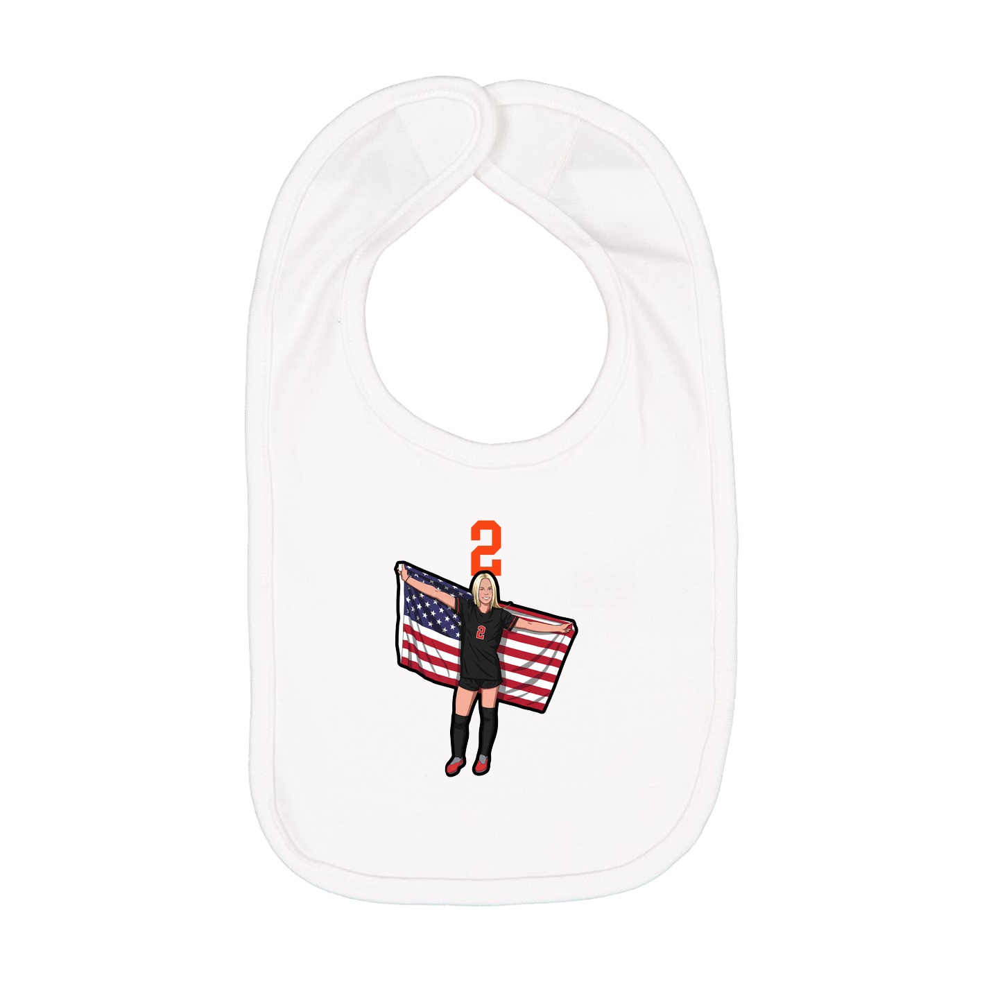 Infant Bib — Number Top in White