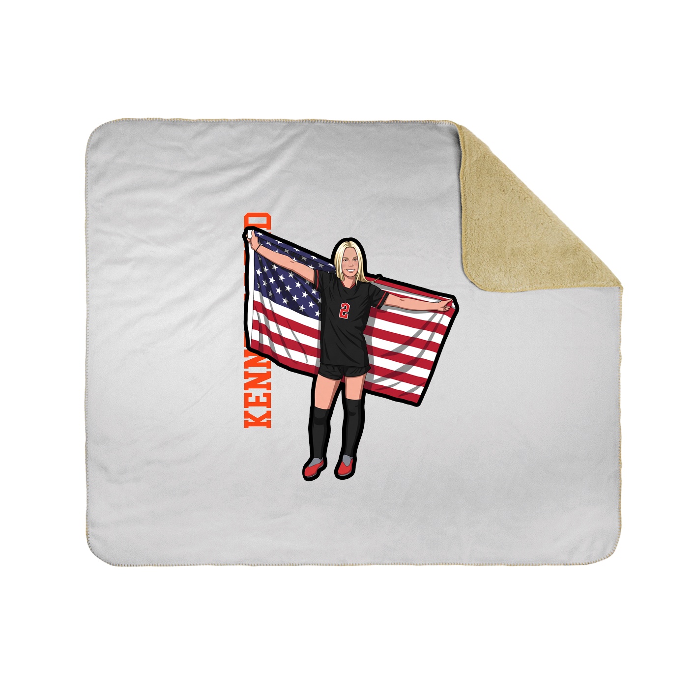 Throw Blanket — Name Vertical in White