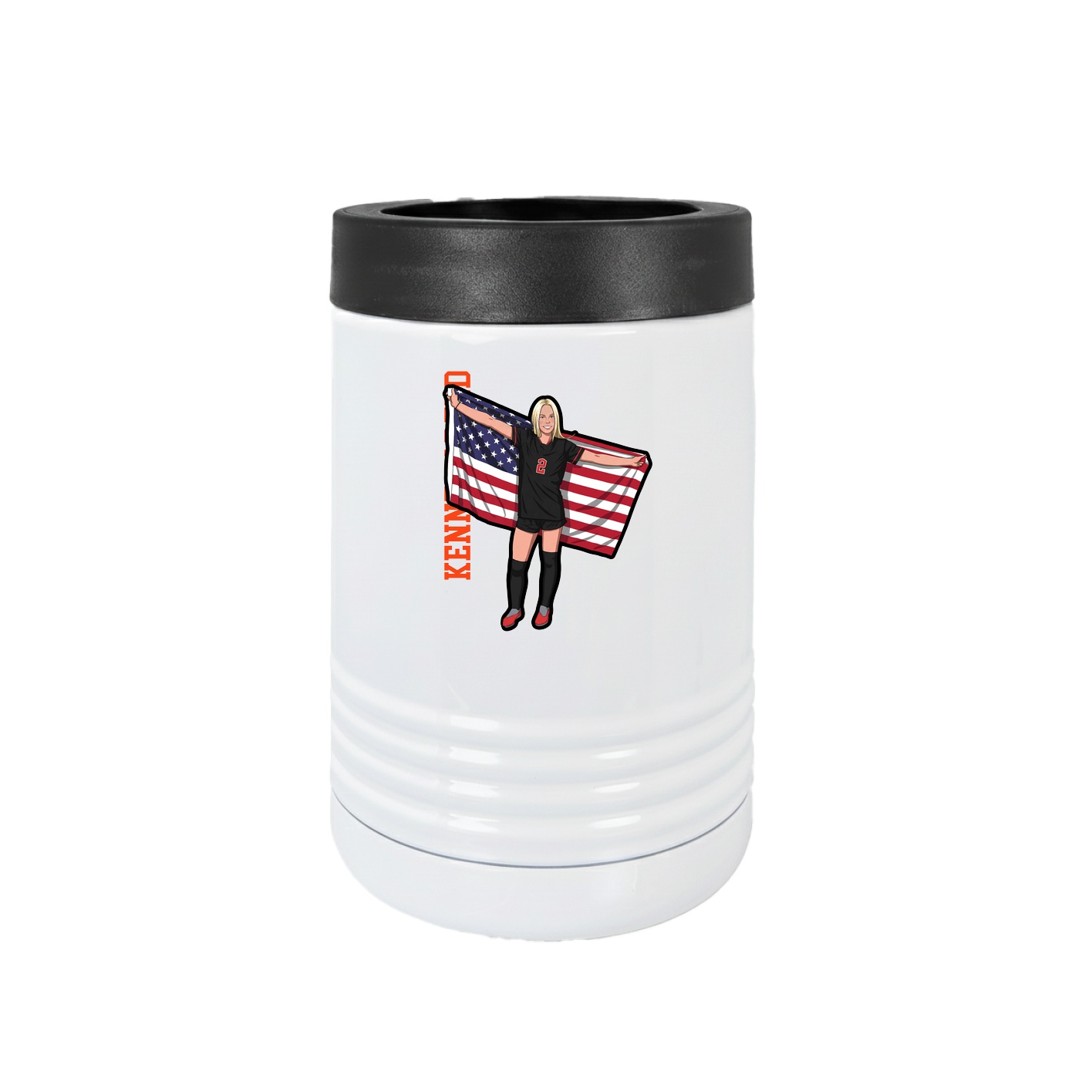 Beverage Holder — Name Vertical in White