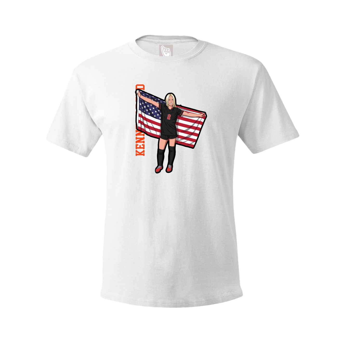 Youth Tee — Name Vertical in White