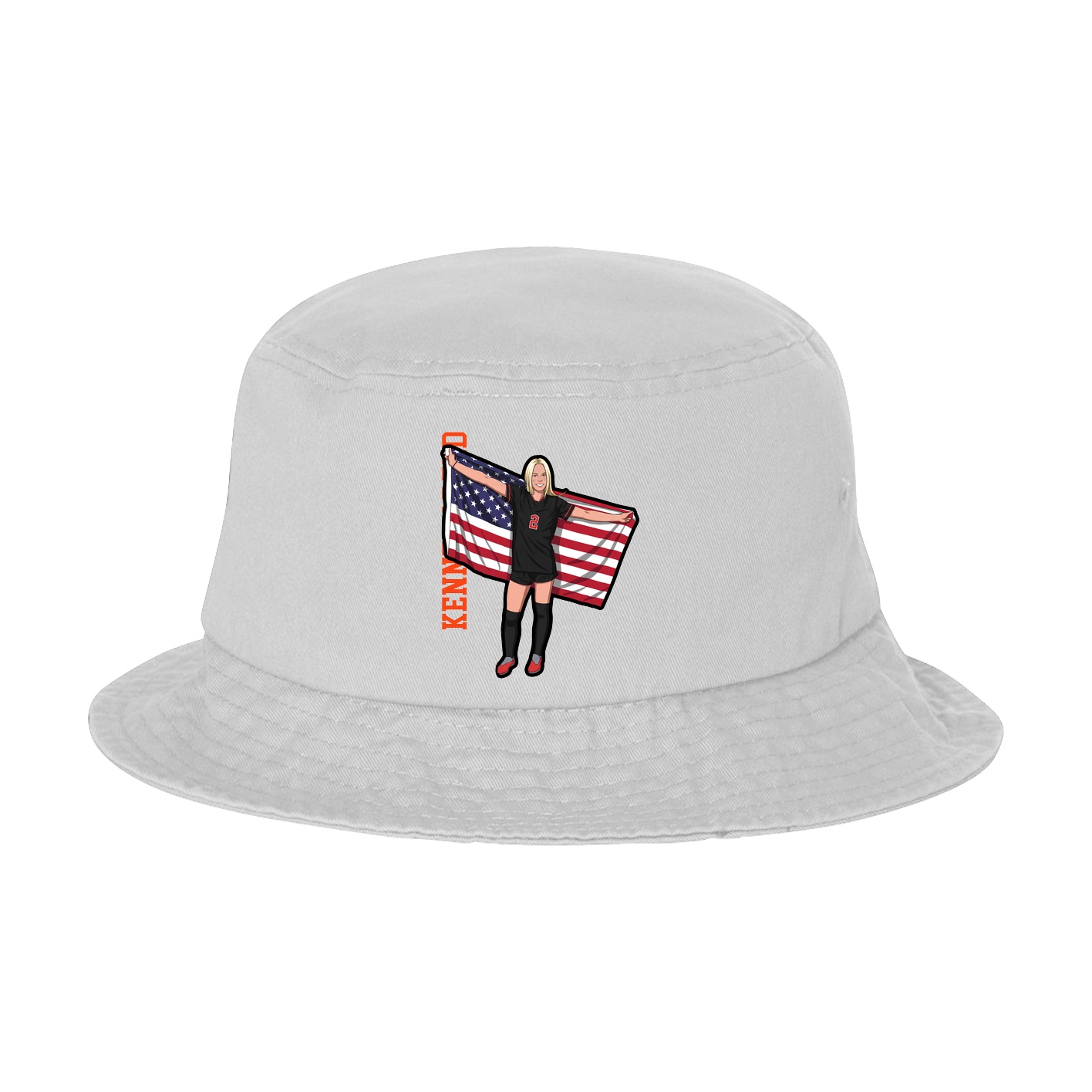 Bucket Cap — Name Vertical in White