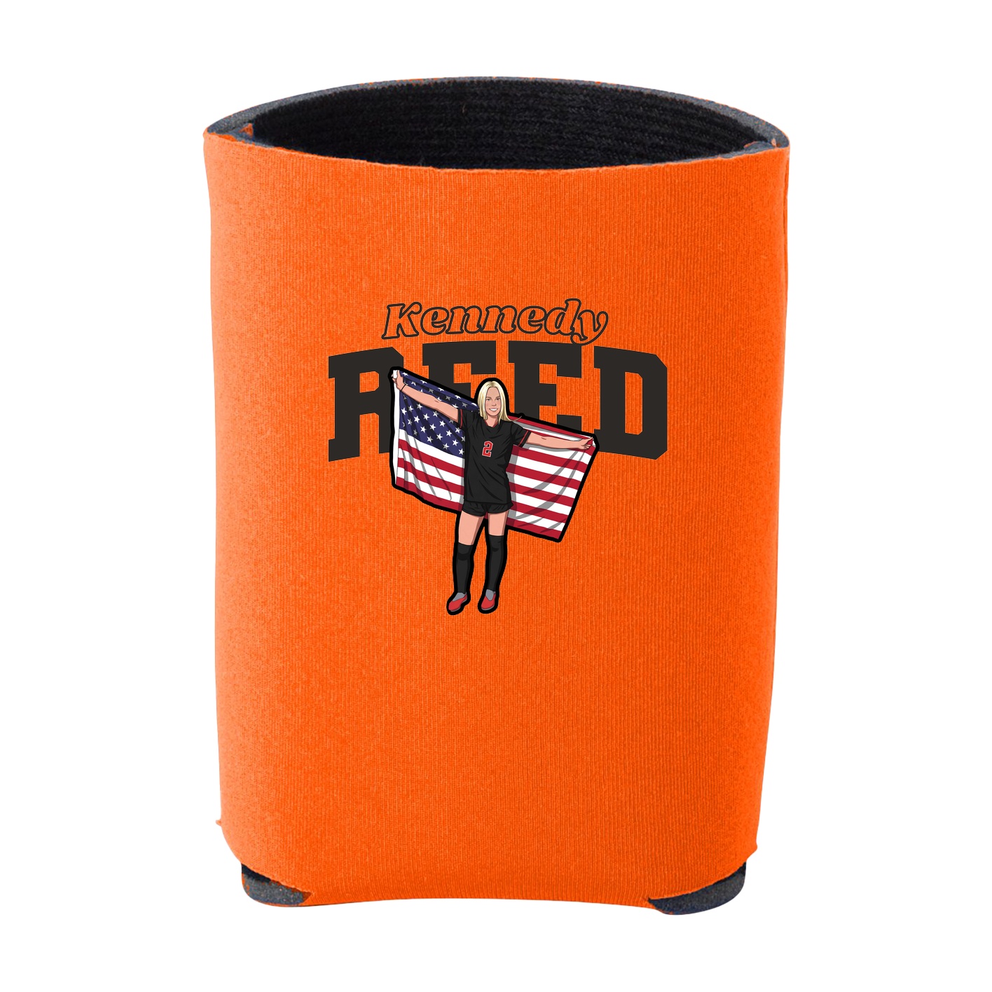 Can Holder — Name Arch in Orange