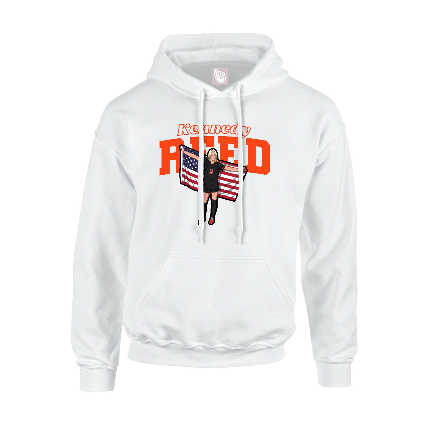 Hoodie — Name Arch in White