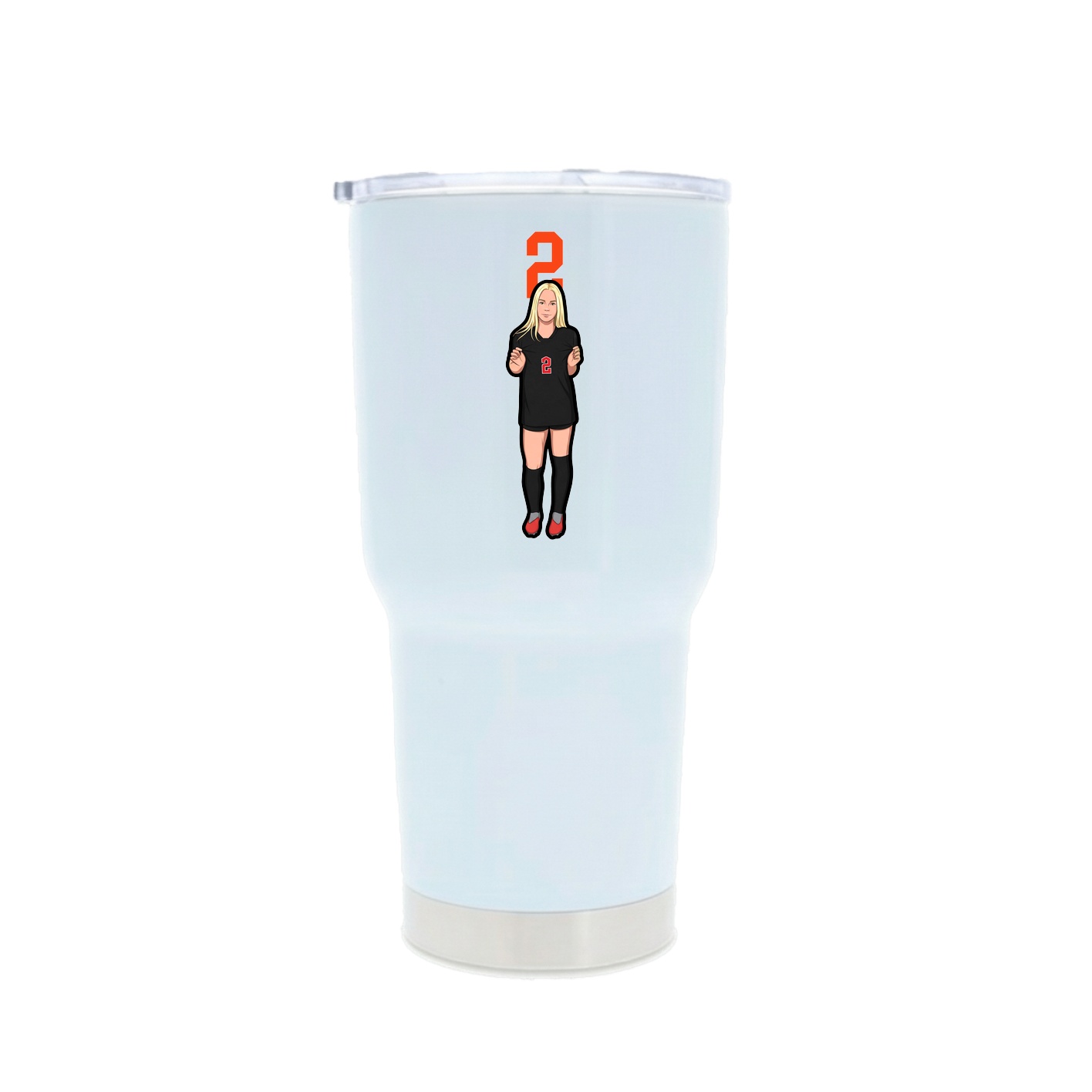 30oz Stainless Steel Tumbler — Number Top in White