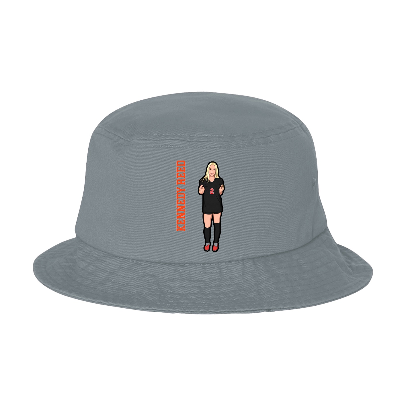 Bucket Cap — Name Vertical in Grey