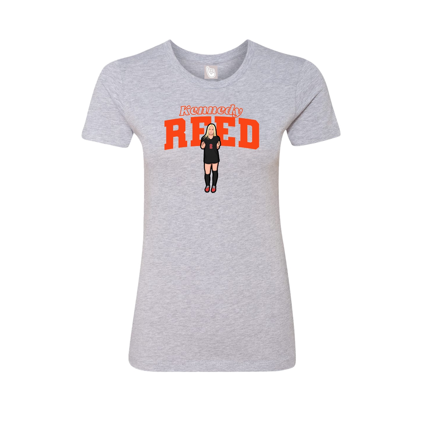 Fitted Women's Tee — Name Arch in Grey