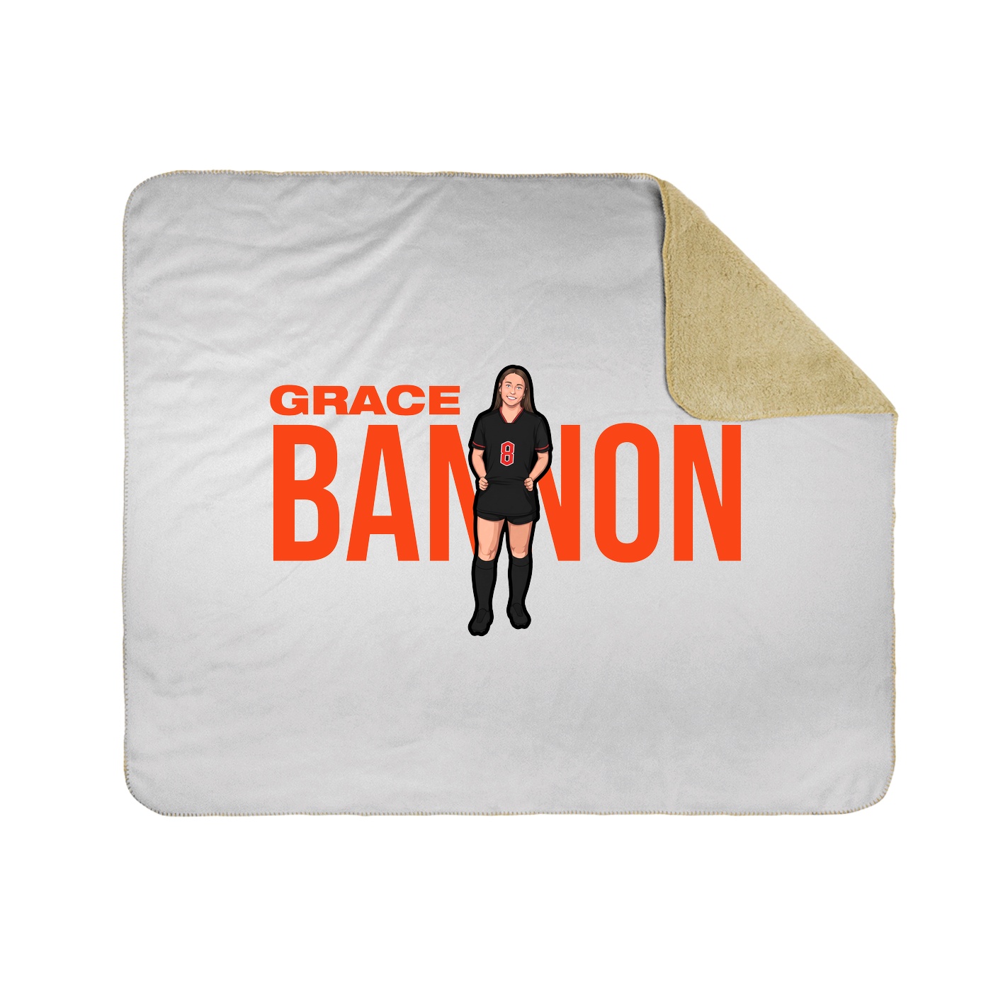 Throw Blanket — Player Name in White