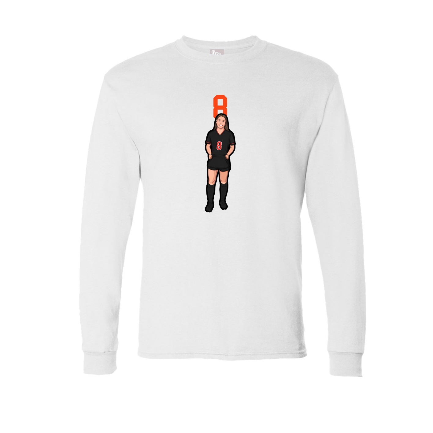 Long Sleeve Tee — Number Top in White