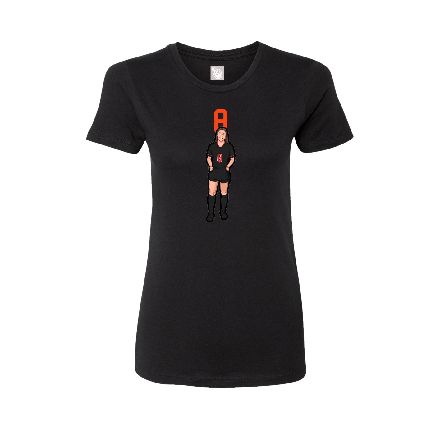 Fitted Women's Tee — Number Top in Black