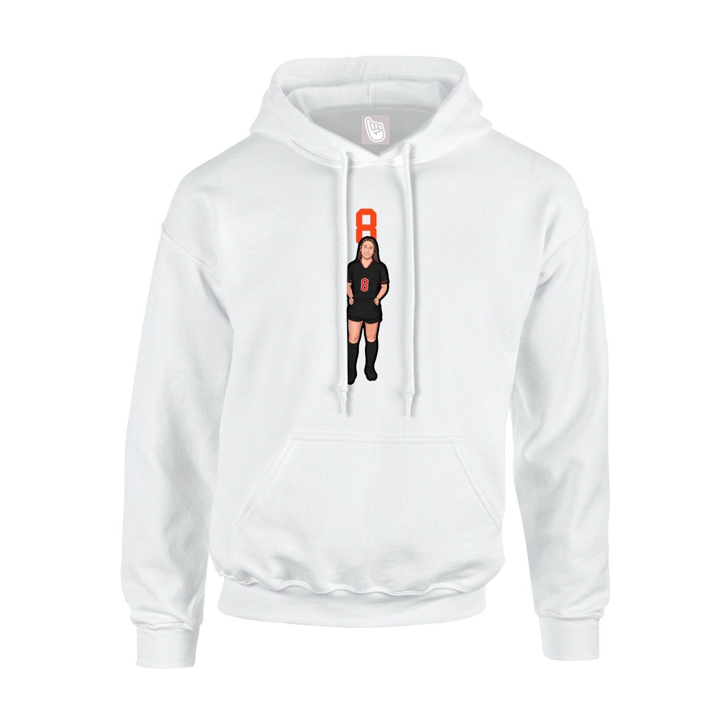 Youth Hoodie — Number Top in White