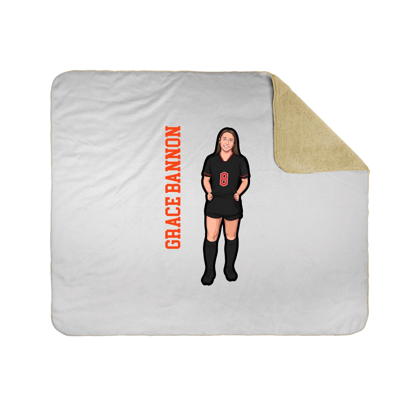 Throw Blanket — Name Vertical in White
