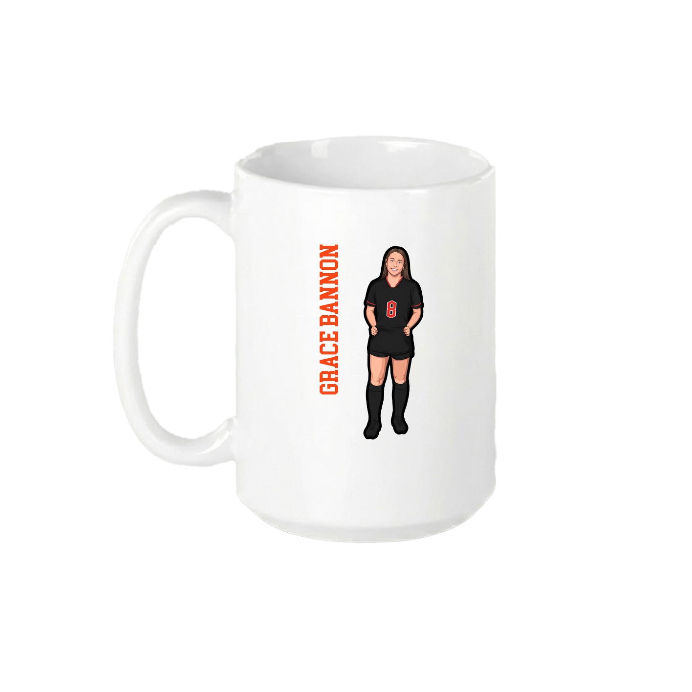 15oz Coffee Mug — Name Vertical in White