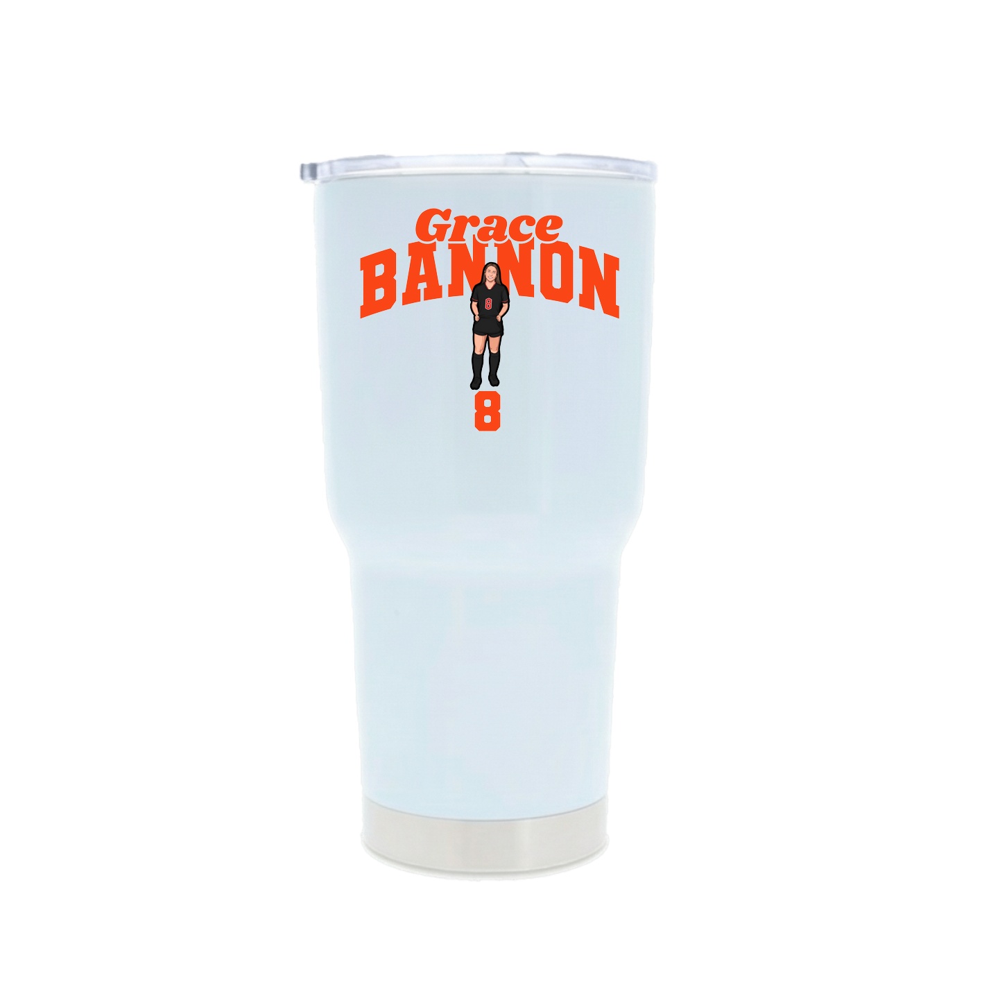 30oz Stainless Steel Tumbler — Signature Arch in White