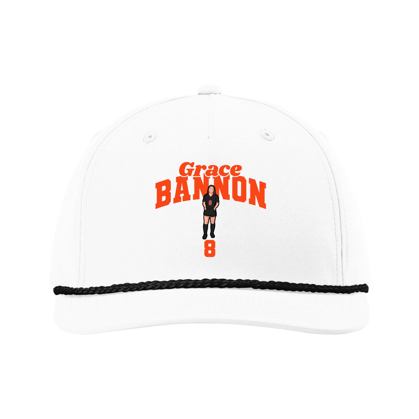 Five-Panel Classic Rope Cap — Signature Arch in White