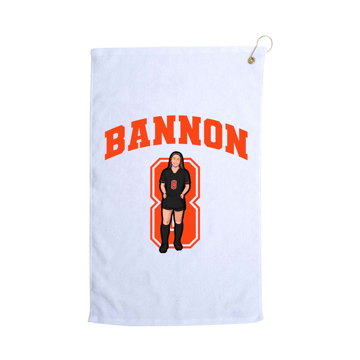 Golf Towel — Number in White