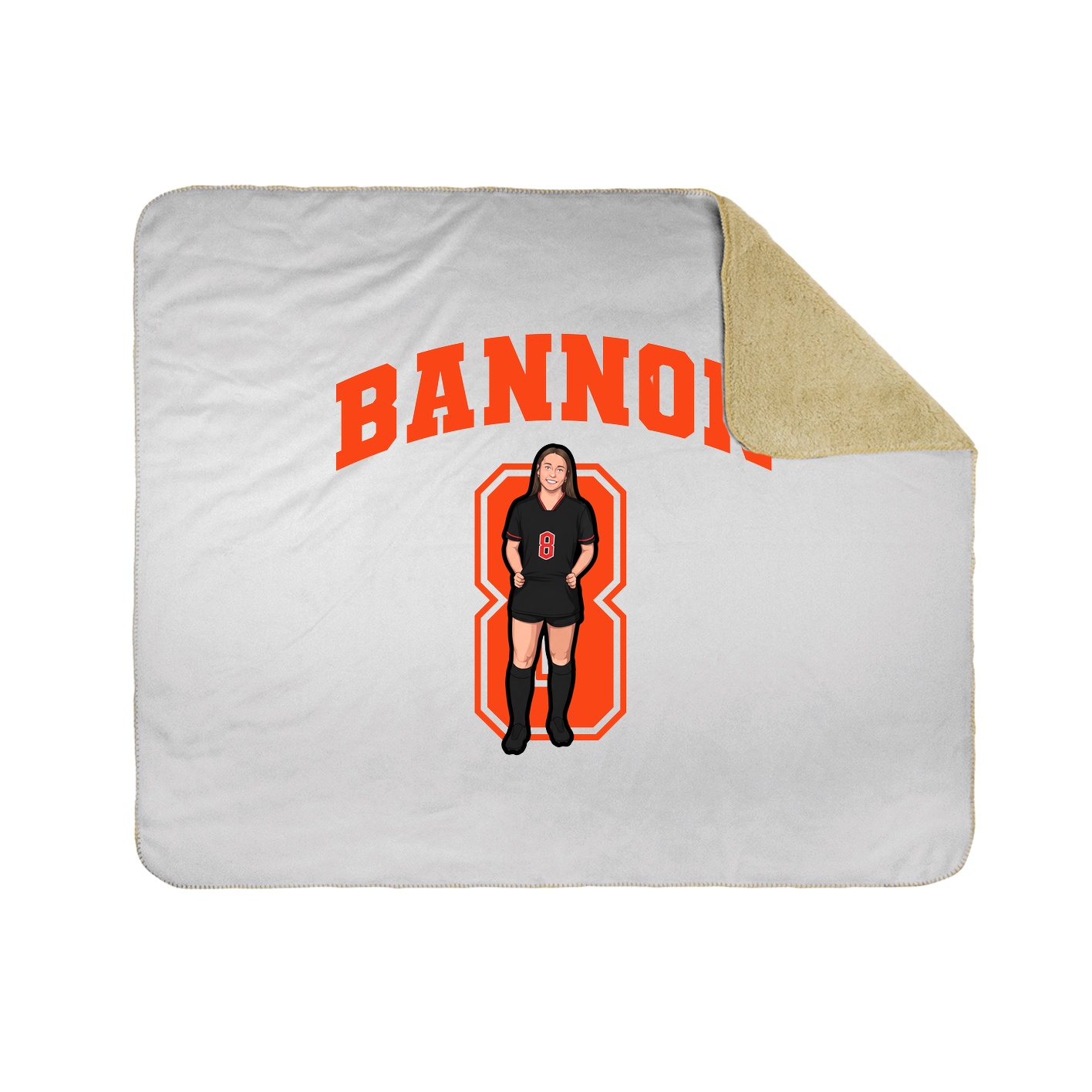 Throw Blanket — Number in White