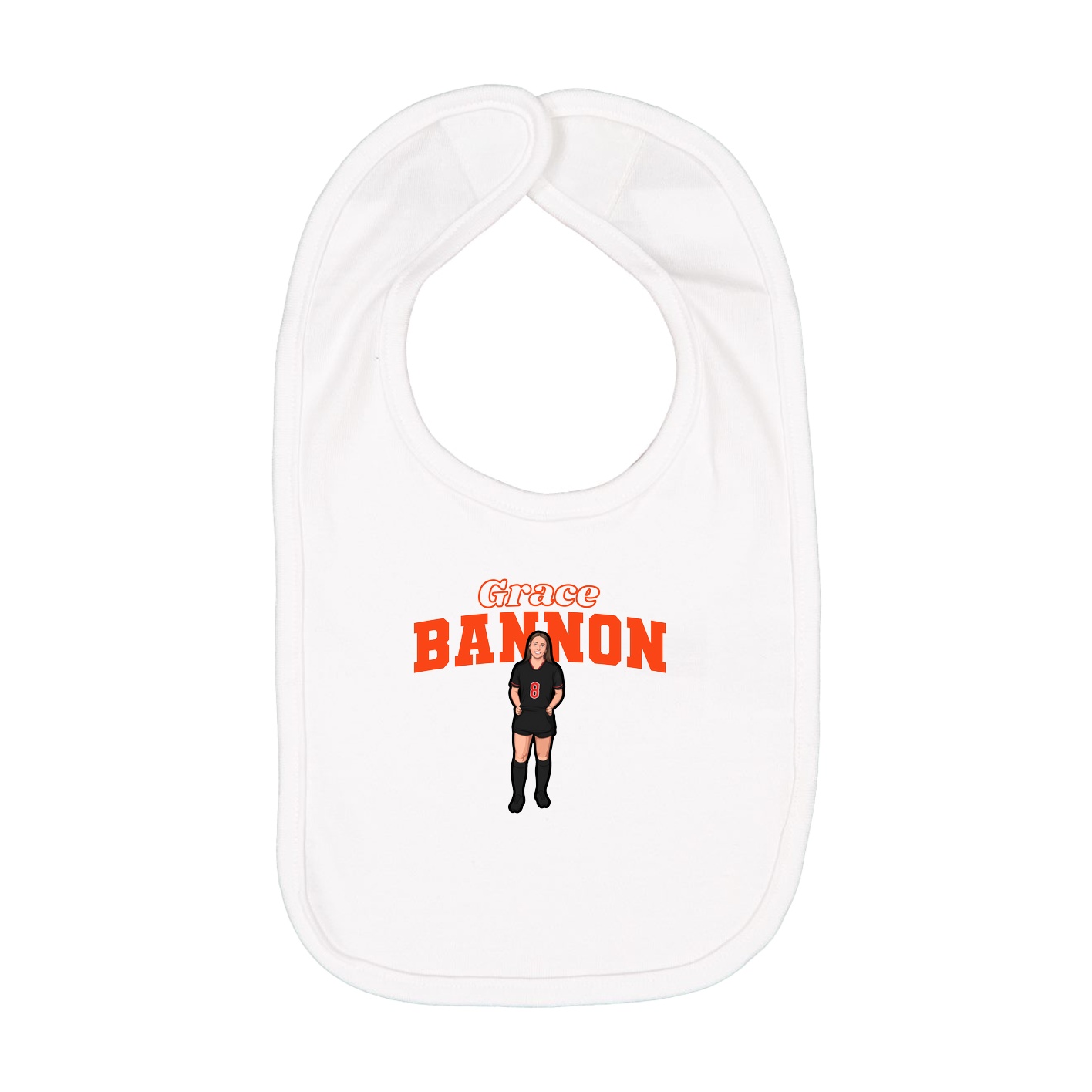 Infant Bib — Name Arch in White
