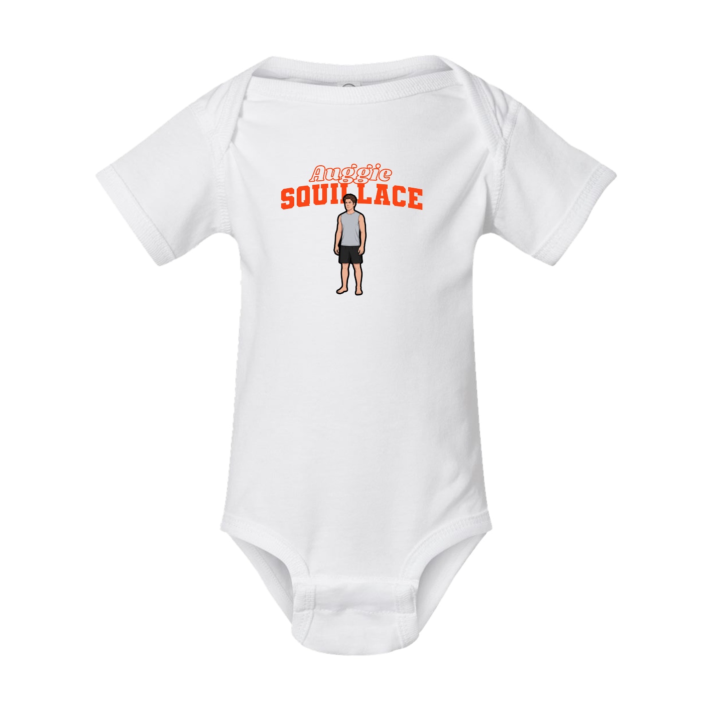Baby Onesie — Name Arch in White