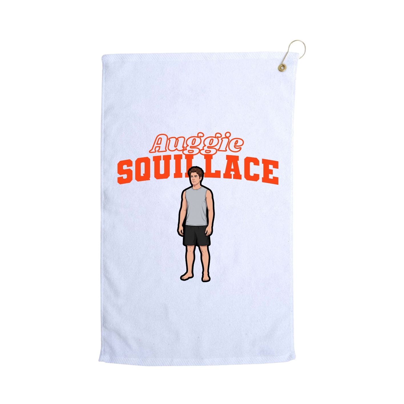 Golf Towel — Name Arch in White