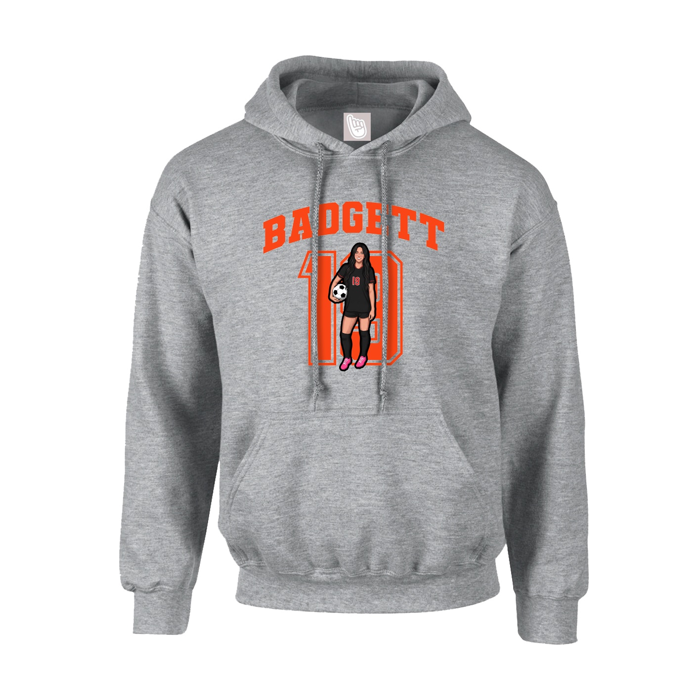 Youth Hoodie — Number in Grey