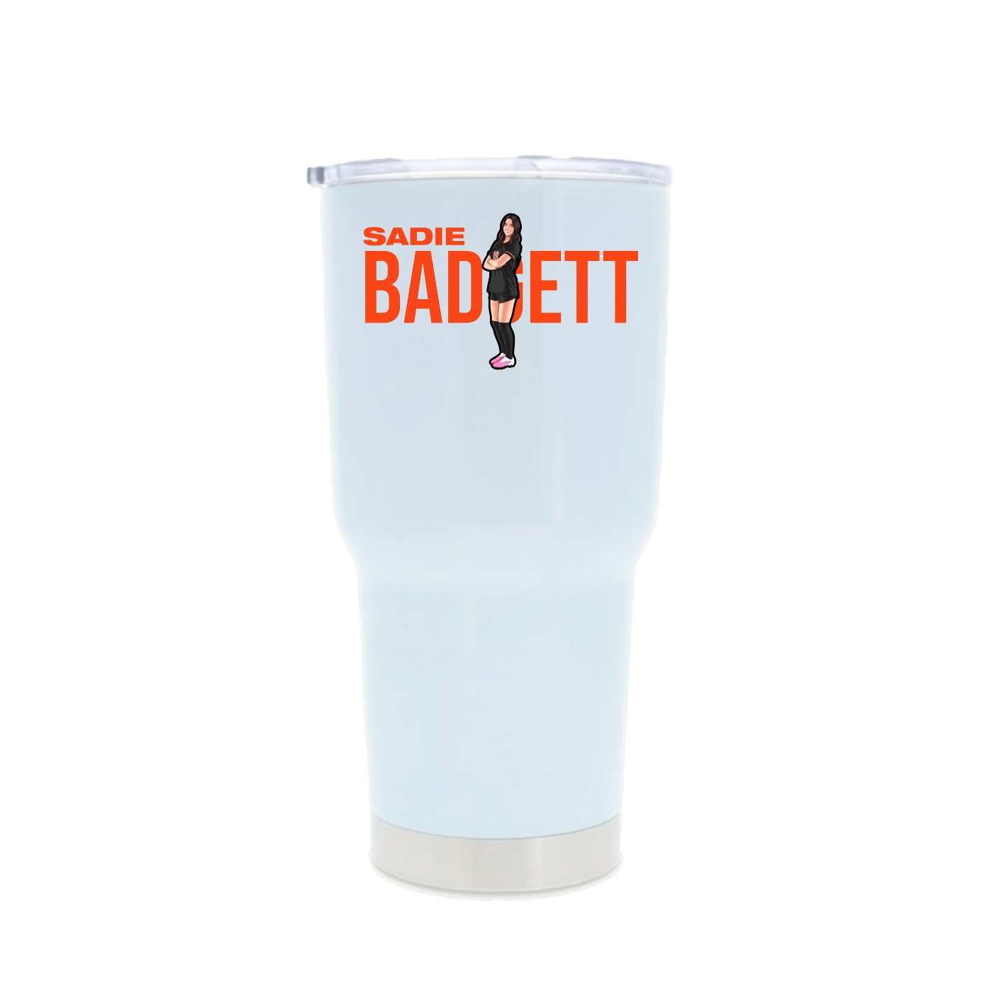 30oz Stainless Steel Tumbler — Player Name in White