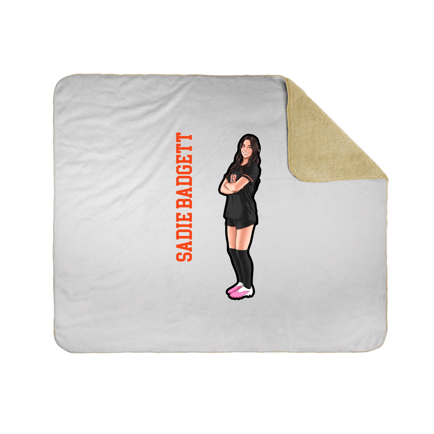Throw Blanket — Name Vertical in White