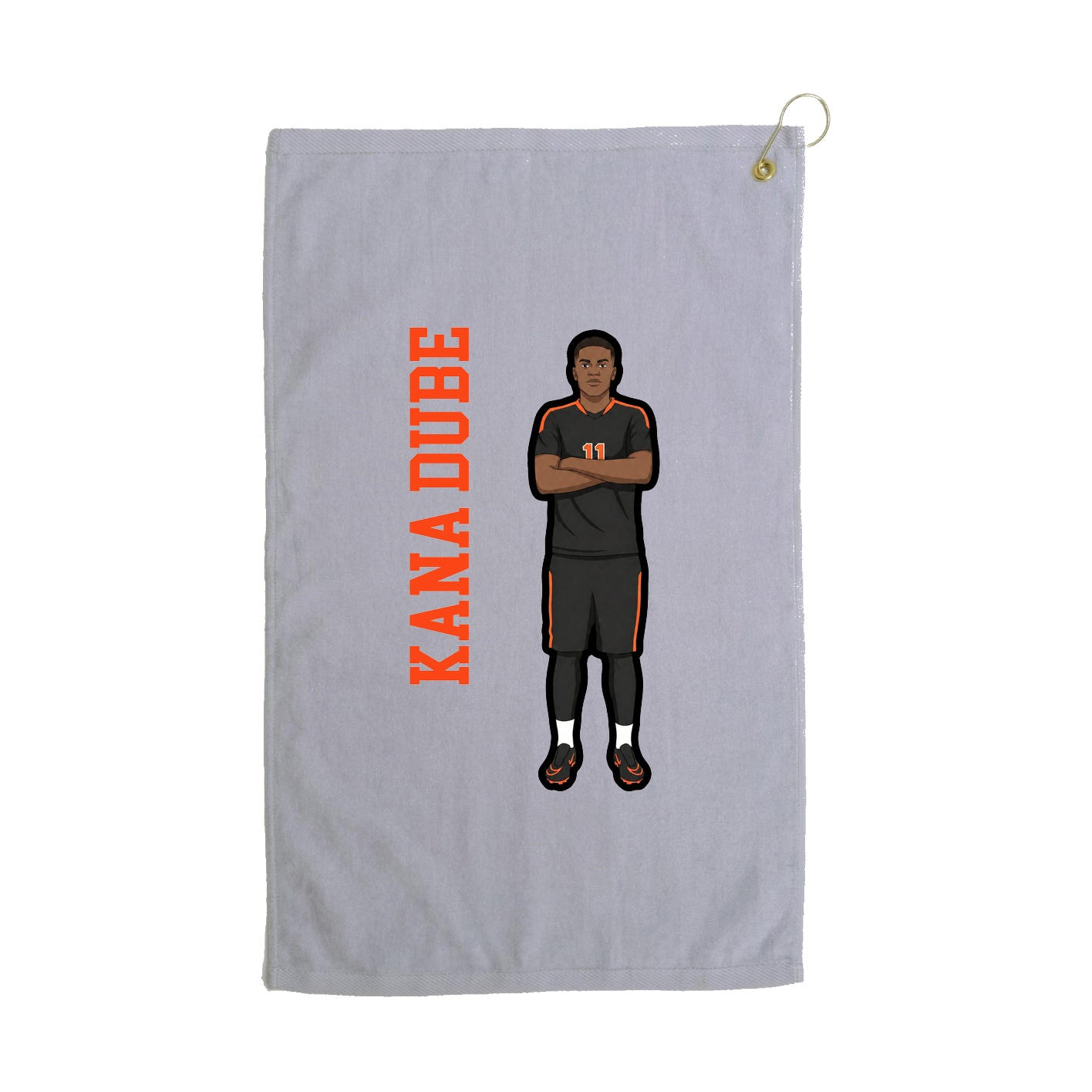 Golf Towel — Name Vertical in Grey