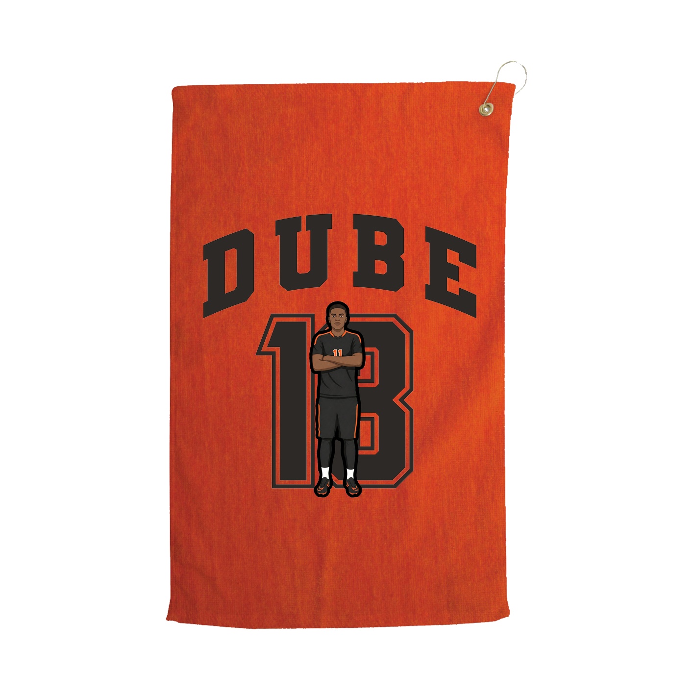 Golf Towel — Number in Orange