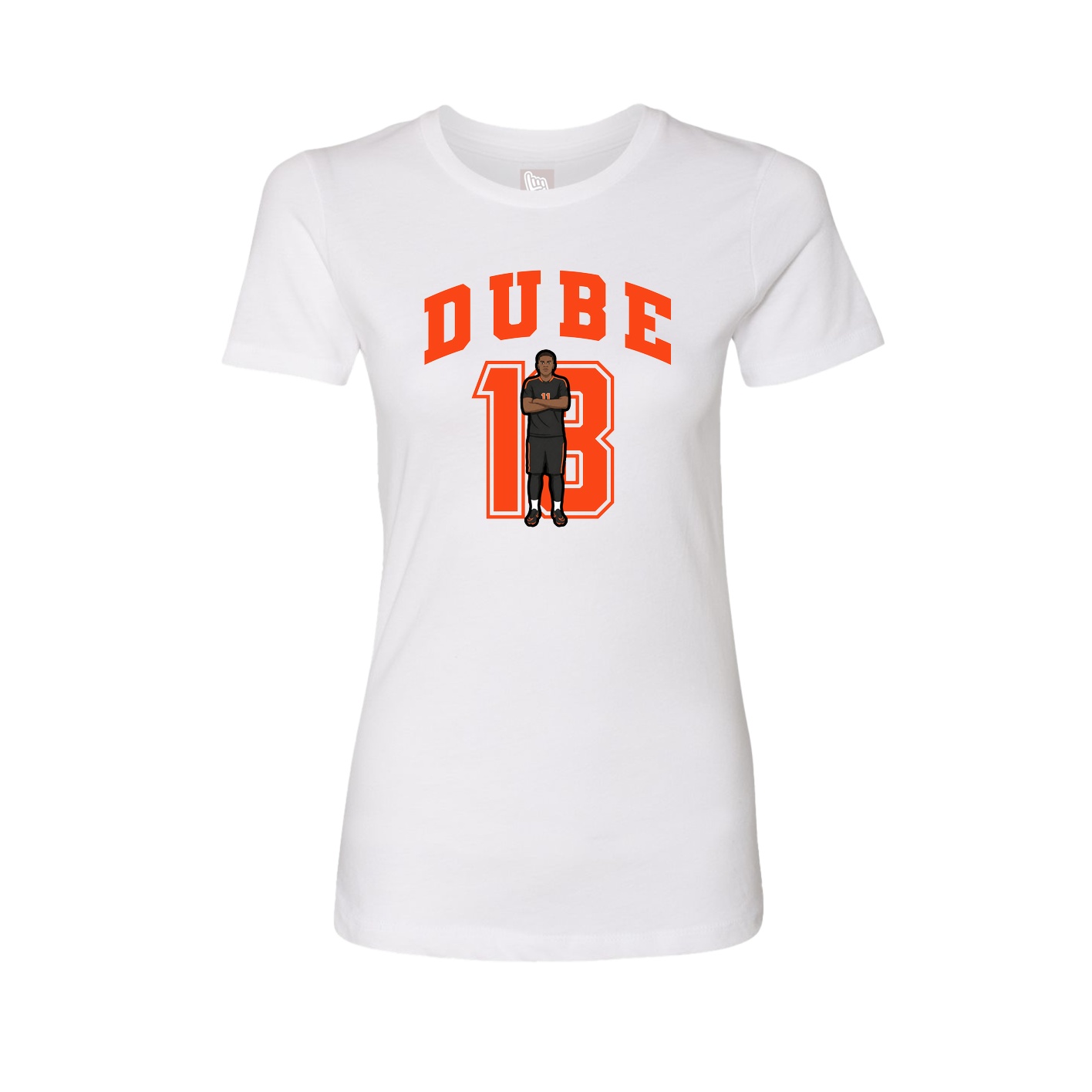 Fitted Women's Tee — Number in White
