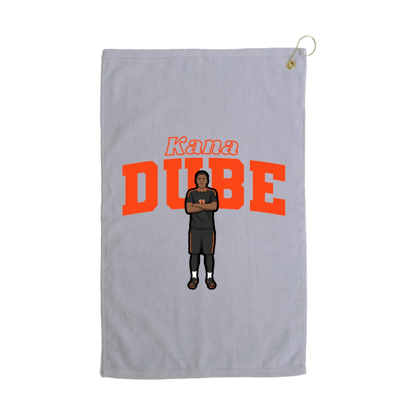 Golf Towel — Name Arch in Grey