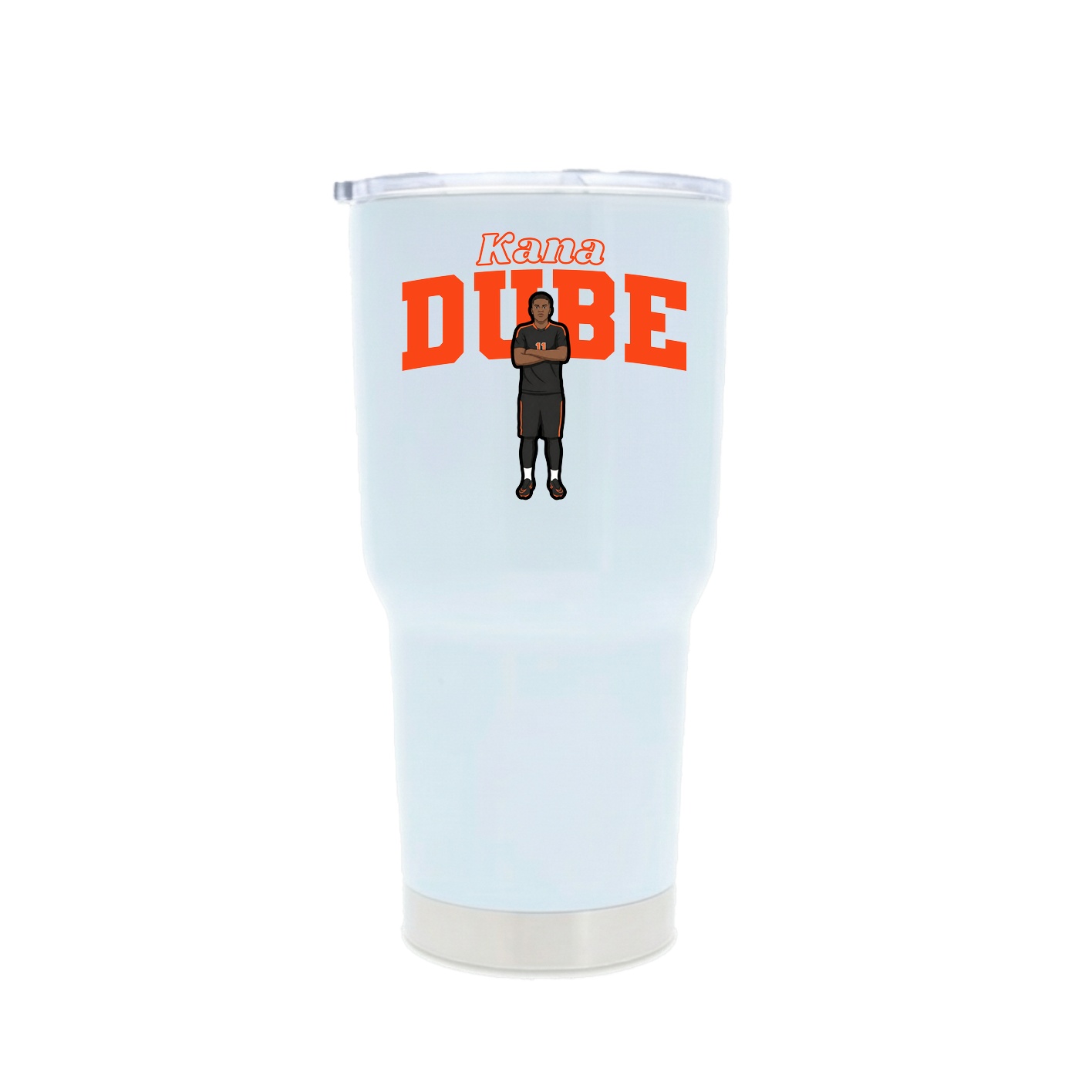30oz Stainless Steel Tumbler — Name Arch in White