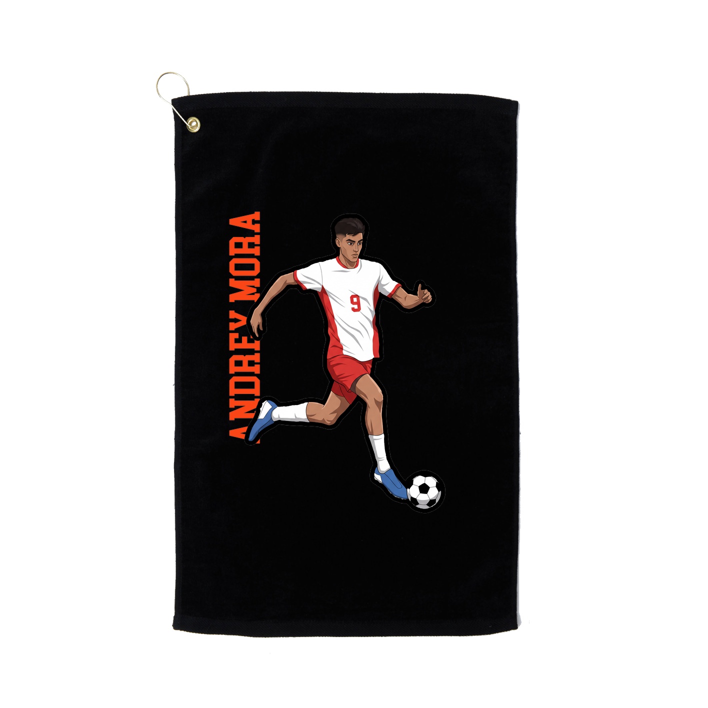 Golf Towel — Name Vertical in Black