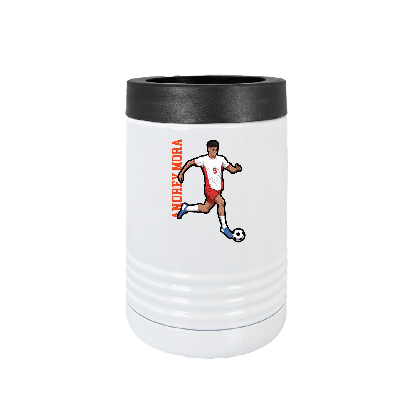 Beverage Holder — Name Vertical in White